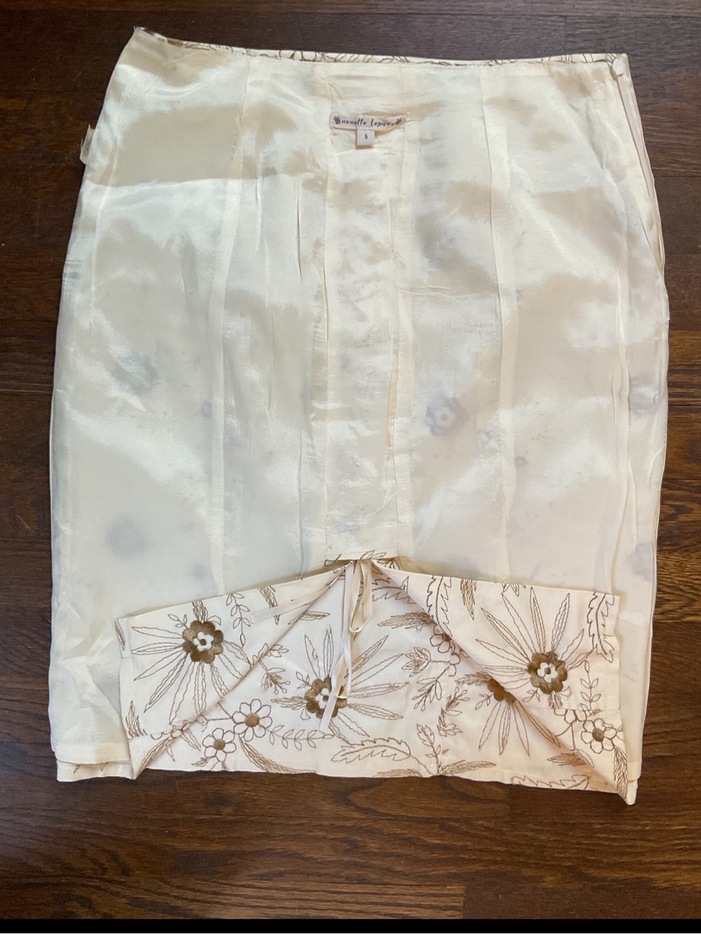 Nanette Lepore Y2K Embroidered Floral Lace-Up Pencil Skirt Size 6 - Picture 13 of 13